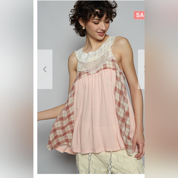 POL Tops - POL Plaid Ruffled Sleeveless Tank Top